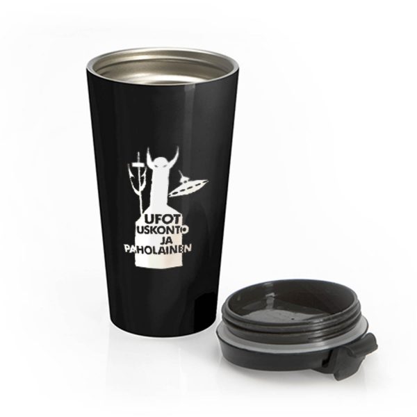 Ufot Uskonto ja Paholainen Stainless Steel Travel Mug