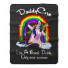 Unicorn Daddy And Rainbow Fleece Blanket