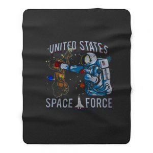 United States Cats Space Force Fleece Blanket