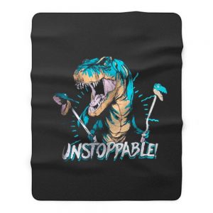 Unstoppable T Rex Fleece Blanket