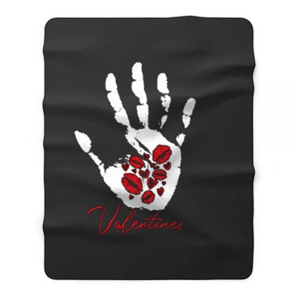 Valentines Day Kisses Hearts Day Love Fleece Blanket