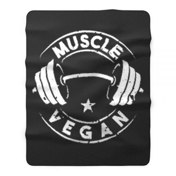 Vegan Muscle Funny Vegan Saying Vegetarian Fleece Blanket