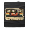 Vintage 1980 Made in 1980 40th birthday Gift Retro Cassette Fleece Blanket