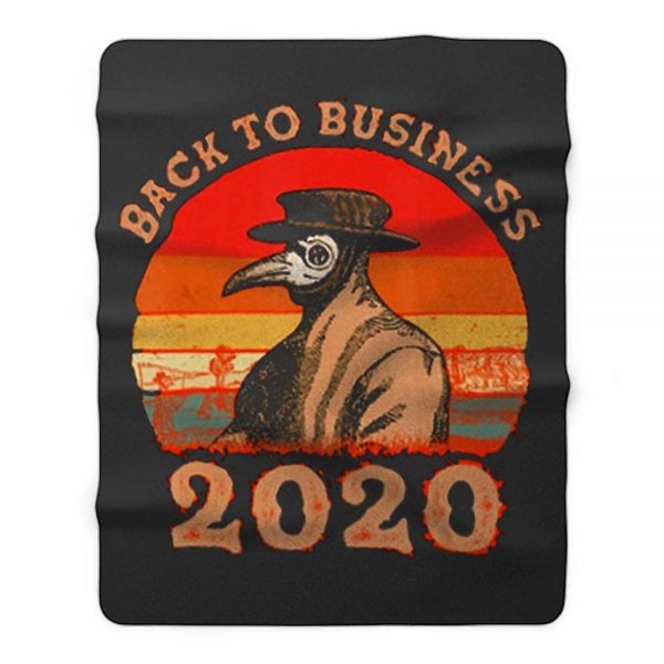 Vintage Back To Business 2020 Plague Doctor Fleece Blanket