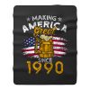 Vintage Beer 1990 Making America Great Since 1990 Beer Lover Fleece Blanket