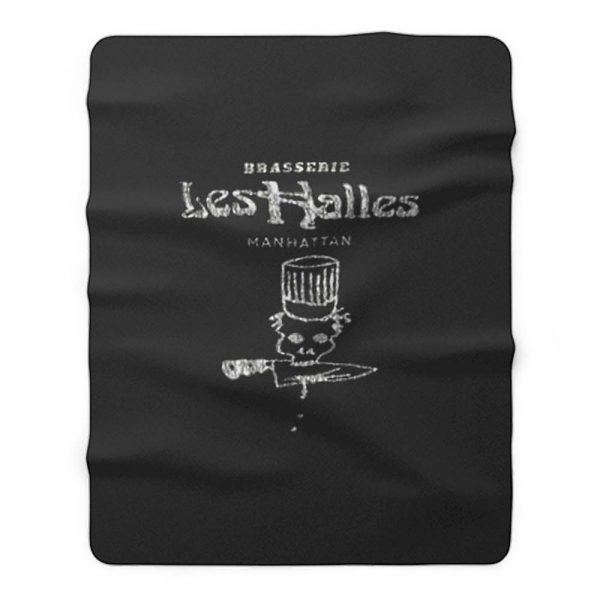 Vintage Looking Brasserie Les Halles Fleece Blanket