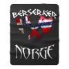 Vintage Viking Berserker Norway Norge Fleece Blanket