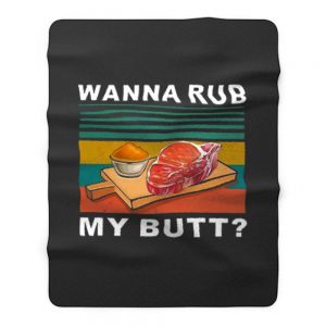 Wanna Rub My Butt Vintage Fleece Blanket