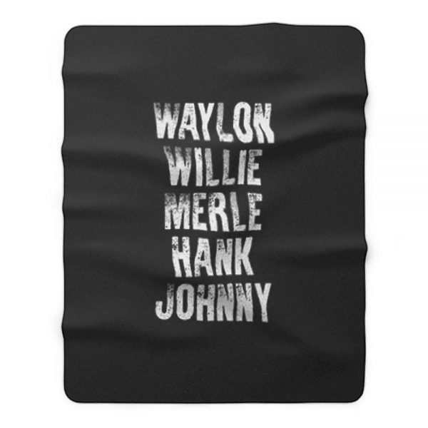 Waylon Jennings Willie Nelson Merle Haggard Johnny Cash Hank Album Fleece Blanket