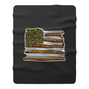 Weed Flag America High Drug Funny Fleece Blanket