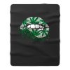 Weed Lips Cannabis Fleece Blanket