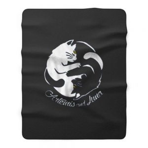 Yin Yang Cats Artemis And Luna Sailormoon Fleece Blanket
