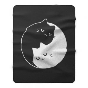 Yin Yang Cats Fleece Blanket