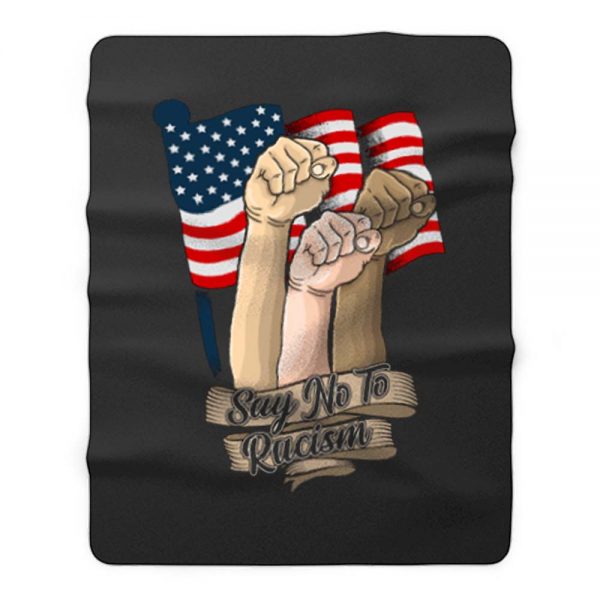 say no to racism Fleece Blanket