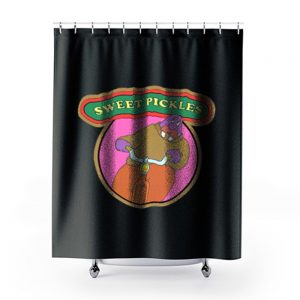 70s Pop Culture Classic Sweet Pickles Worried Walrus Shower Curtains