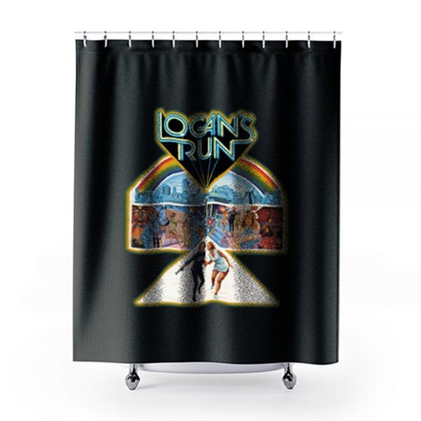 70s Sci Fi Classic Logans Run Poster Art Shower Curtains
