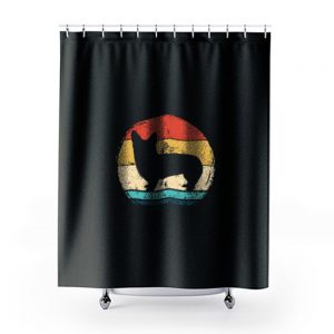 80s Retro Corgi Shower Curtains