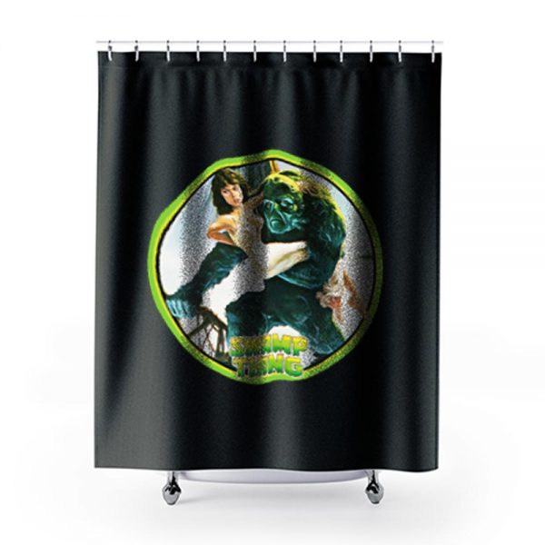 80s Wes Craven Classic Swamp Thing Poster Art Shower Curtains
