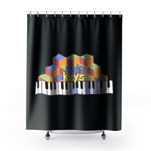 8bit Keys Piano Classic Retro Shower Curtains