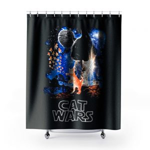 Adult Humor Cat Wars Parody Star Wars Shower Curtains