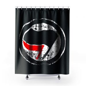 Antifa Red and Black Flag Antifascist Action Shower Curtains