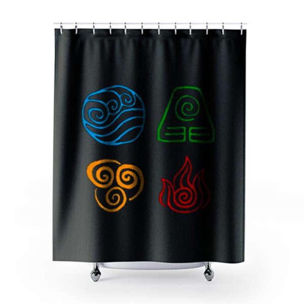 Avatar the last airbender Legend of korra tribe elements print Shower Curtains