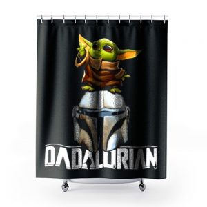 Baby Yoda Dadalorian Funny Star Wars Shower Curtains