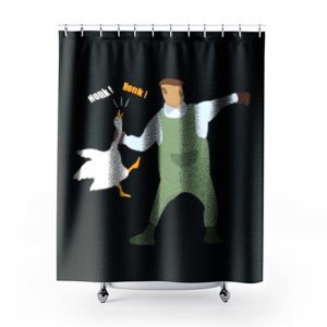 Banksy Hook Swan Honk Honk Shower Curtains