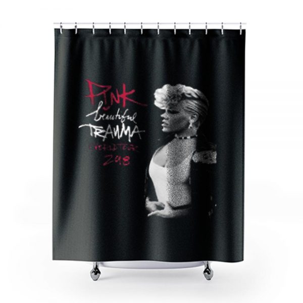 Beautiful Trauma Pink Music Shower Curtains