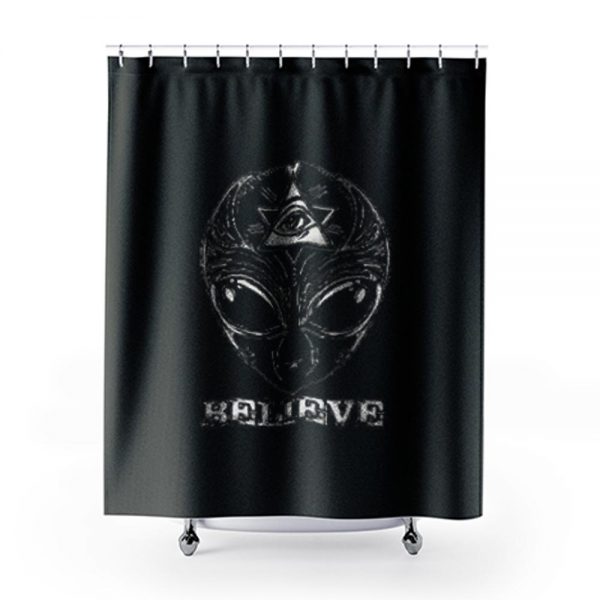 Believe Ufo Alien Shower Curtains