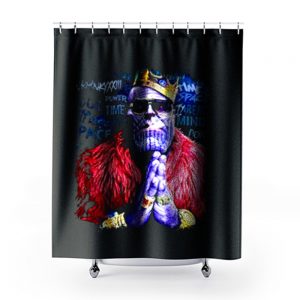 Benthonas Funny Thanos Spoof Marvel Universe Supervillai Shower Curtains