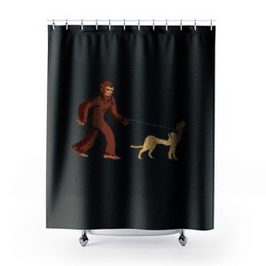 Bigfoot Walking German Shepherd Shower Curtains