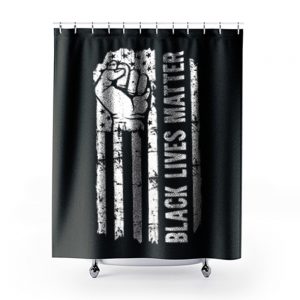 Black Lives Matter American Flag Shower Curtains