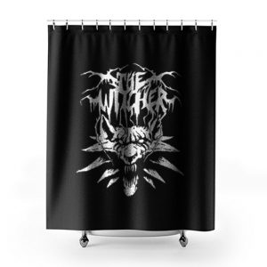 Black Metal Witcher Shower Curtains