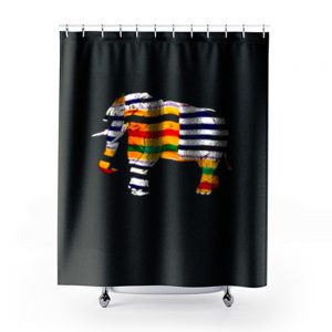 Black Pride Melanin Elephant Shower Curtains