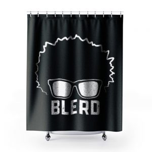 Blerd Black Nerd Shower Curtains