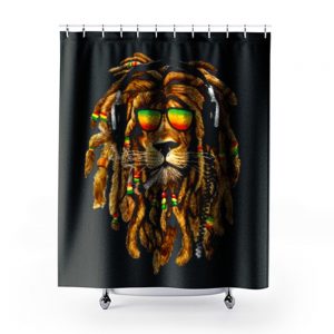 Bob Marley Smoking Joint Rasta One Love Lion Zion Shower Curtains