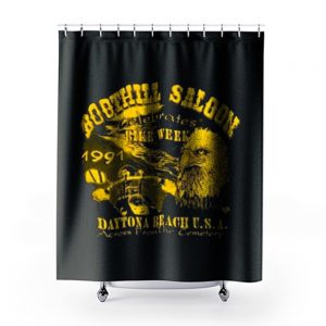 Boothill Saloon Biker Rally Single Stitch Pocket Shower Curtains