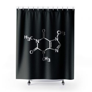 Caffeine molecule print Shower Curtains