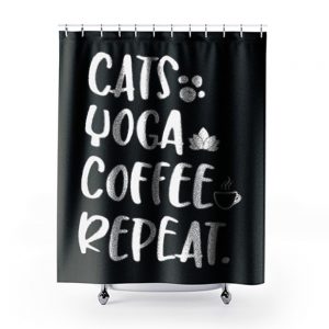 Cats Coffee Caffeine Yoga Shower Curtains