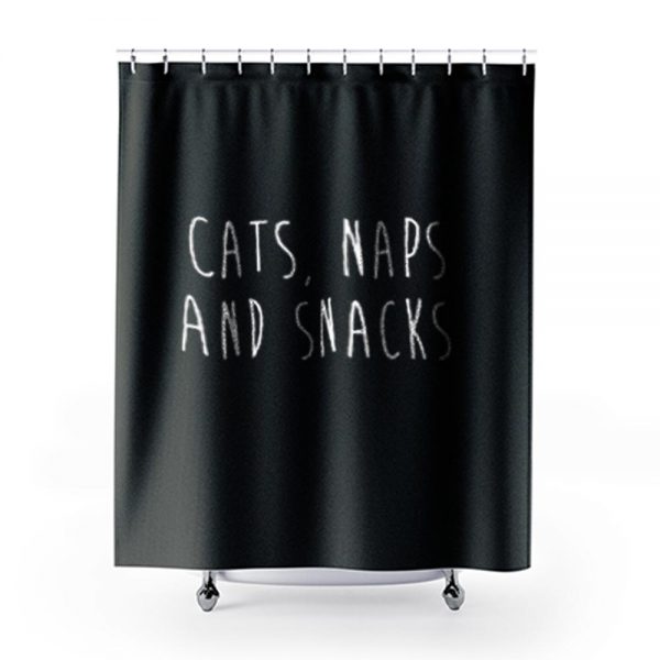 Cats Naps And Snacks Shower Curtains