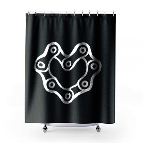 Chain Heart Motorcycle Shower Curtains