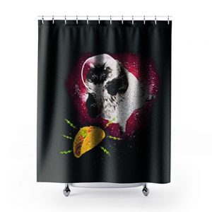 Cute Astronot Cat Get Nachos Shower Curtains