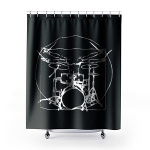 Da Vinci Drums Rock Drummer Shower Curtains