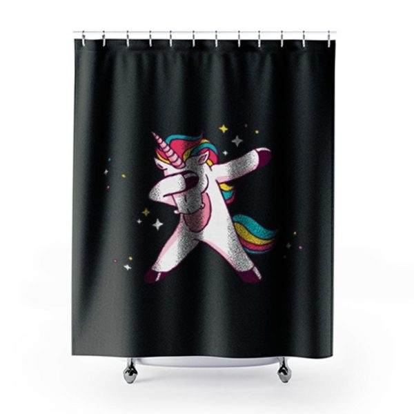 Dabbing Unicorn Shower Curtains