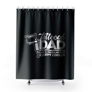 Dad Tattoo Biker Metal Shower Curtains