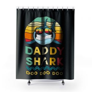 Daddy Shark Vintage Style Shower Curtains