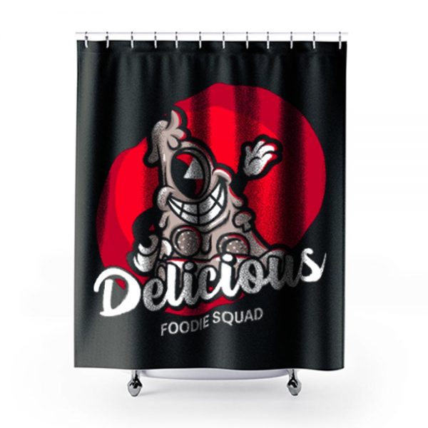 Delicious Pizza Foodie Squad Shower Curtains