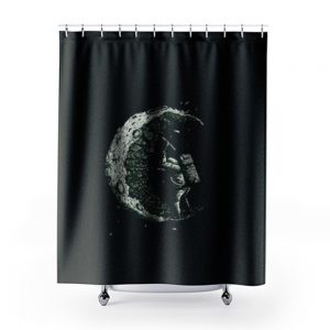 Digging The Moon Shower Curtains