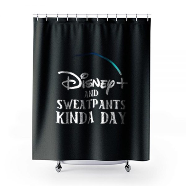 Disney Plus and Sweatpants Funny Shower Curtains